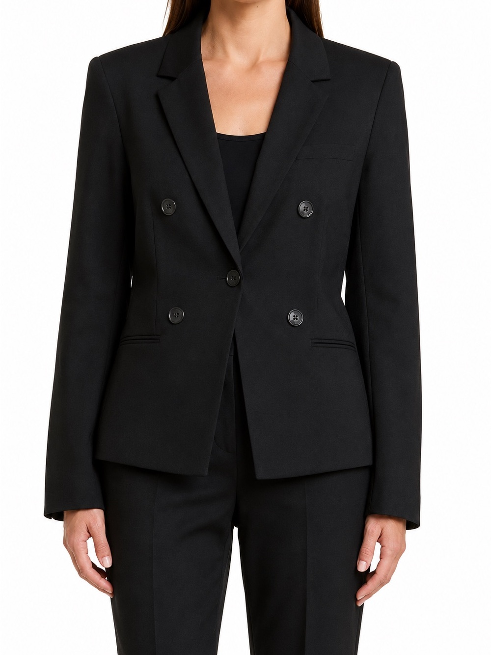 ARGENT Black Double-Breasted‎ Blazer Size 10 Career Chic